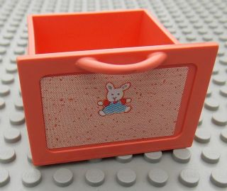 Scala Large Drawer with Bunny on Light Salmon Background Pattern (Sticker) - Set 3241