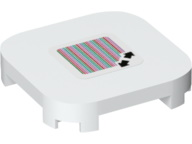 Tile, Modified 4 x 4 with Rounded Corners and 4 Feet with Super Mario Scanner Code Double Arrows Pattern (Sticker) - Set 71376