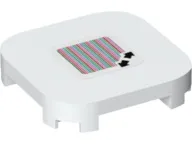 Tile, Modified 4 x 4 with Rounded Corners and 4 Feet with Super Mario Scanner Code Double Arrows Pattern (Sticker) - Set 71376