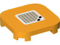 Tile, Modified 4 x 4 with Rounded Corners and 4 Feet with Super Mario Scanner Code Double Arrows Pattern (Sticker) - Sets 71364 / 71368