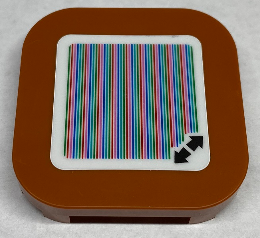 Tile, Modified 4 x 4 with Rounded Corners and 4 Feet with Super Mario Scanner Code Double Arrows Pattern (Sticker) - Set 71380