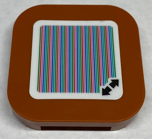 Tile, Modified 4 x 4 with Rounded Corners and 4 Feet with Super Mario Scanner Code Double Arrows Pattern (Sticker) - Set 71380