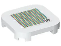 Tile, Modified 4 x 4 with Rounded Corners and 4 Feet with Super Mario Scanner Code Explosion Pattern (Sticker) - Set 71409