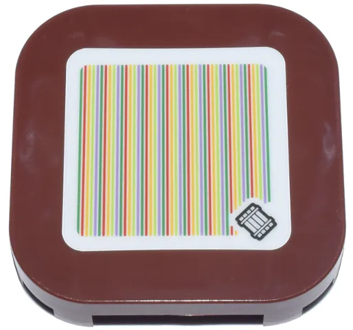 Tile, Modified 4 x 4 with Rounded Corners and 4 Feet with Super Mario Scanner Code Raft Pattern (Sticker) - Set 71434