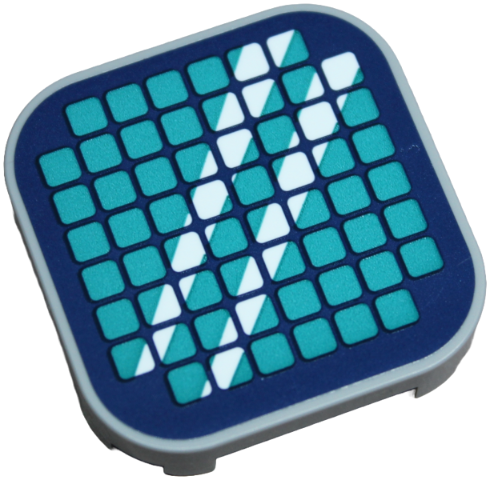 Tile, Modified 4 x 4 with Rounded Corners and 4 Feet with Dark Turquoise Solar Panel with White Reflections Pattern (Sticker) - Set 42609