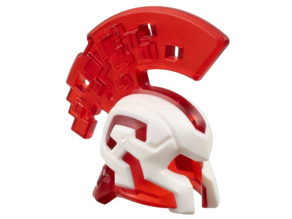 Minifigure, Headgear Helmet with Cheek Protection and Large Pixelated Crest with Molded White Frame Pattern
