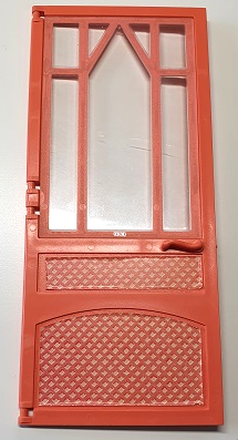 Scala Door 10 x 1 x 18 2/3 Mullioned with Fixed Trans-Clear Glass - Hinges with Lattice Panel Pattern on Both Sides (Stickers) - Set 3119