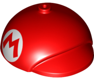 Large Figure Headgear, Super Mario Cap with Small Pin Hole with Super Mario Logo Capital Letter M on White Circle Pattern on Both Sides (Propeller Mario)