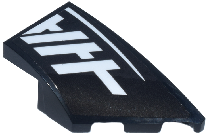 Wedge 4 x 2 Right No Studs with White 'HA' of Haas Logo and Curved Line Pattern (Sticker) - Set 77250