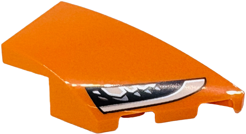 Wedge 4 x 2 Right No Studs with Black, White and Silver McLaren W1 Headlight Pattern