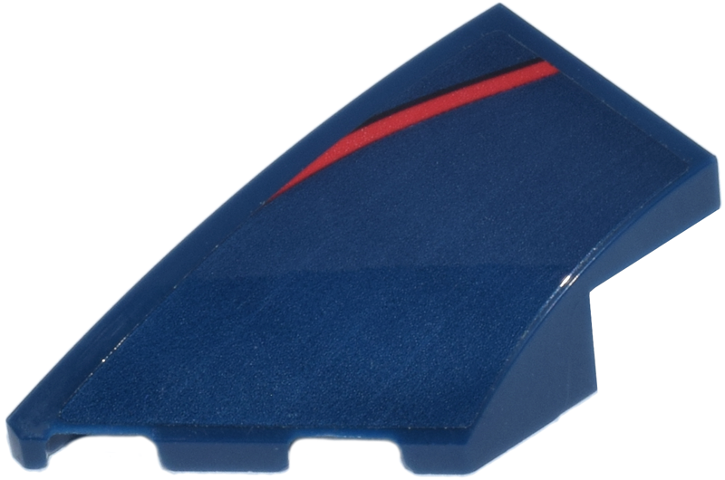 Wedge 4 x 2 Left No Studs with Red Curved Line Pattern (Sticker) - Set 77243