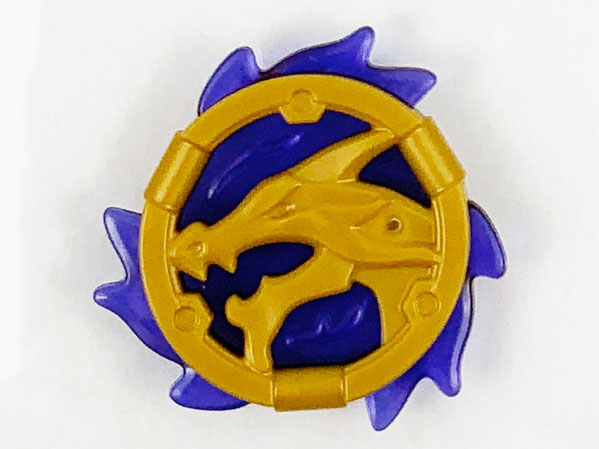 Ring 3 x 3 with Dragon Head with Molded Trans-Purple Flames Pattern (Ninjago Storm Amulet)