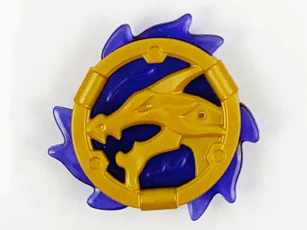 Ring 3 x 3 with Dragon Head with Molded Trans-Purple Flames Pattern (Ninjago Storm Amulet)