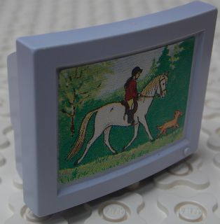 Scala TV / Computer Monitor with Girl on Horse and Dog Pattern (Sticker) - Set 3290