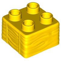 Duplo, Brick 2 x 2 with Hay Profile