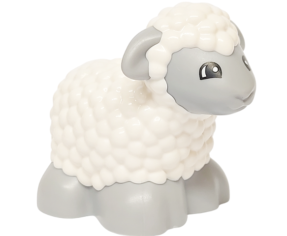 Duplo Sheep, Lamb Baby with Light Bluish Gray Legs and Head Pattern
