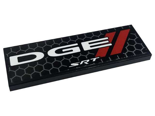 Tile 2 x 6 with Honeycomb, White 'DGE', 'SRT' and Red Stripes Pattern Model Left Side (Sticker) - Set 76904