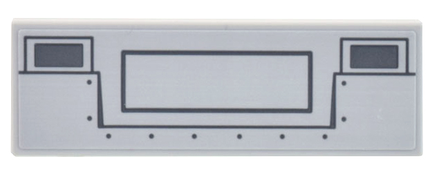 Tile 2 x 6 with Dark Bluish Gray Truck Bumper, Rivets, and Rectangles Pattern (Sticker) - Set 10302