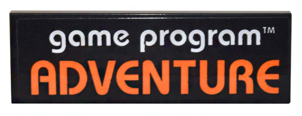 Tile 2 x 6 with White 'game program' and Orange 'ADVENTURE' Pattern (Sticker) - Set 10306