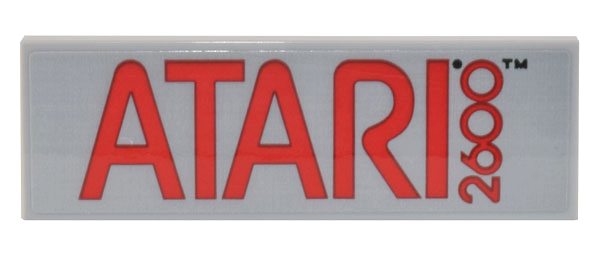 Tile 2 x 6 with Red 'ATARI 2600' Pattern (Sticker) - Set 10306