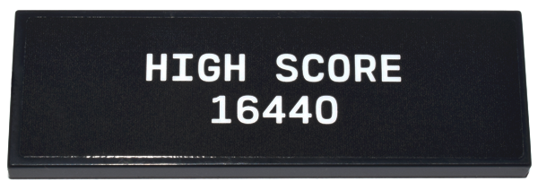Tile 2 x 6 with White 'HIGH SCORE 16440' Pattern (Sticker) - Set 10323