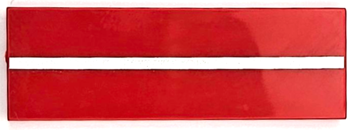 Tile 2 x 6 with Silver Stripe Pattern