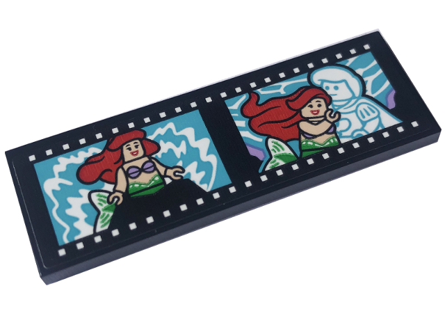 Tile 2 x 6 with Filmstrip / Roll with Ariel and Prince Eric Minifigures Pattern (Sticker) - Set 43227