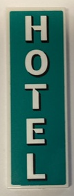 Tile 2 x 6 with 'HOTEL' on Dark Turquoise Background Pattern (Sticker) - Set 60380