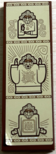 Tile 2 x 6 with Banner of Bruno's Vision / Prophecy with Lines and Swirls on Tan Background Pattern (Sticker) - Set 43202