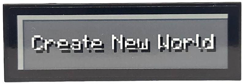 Tile 2 x 6 with Pixelated White 'Create New World' on Dark Bluish Gray Background Pattern (Sticker) - Set 21265