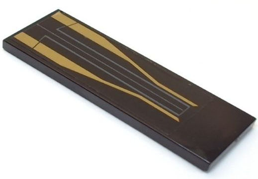 Tile 2 x 6 with Gold Tapered Stripes and Light Bluish Gray Lines Pattern (Sticker) - Set 76211