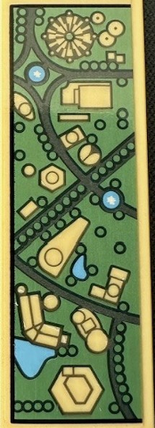 Tile 2 x 6 with Iron Man Stark Expo Map Pattern Model Left Side (Sticker) - Set 76216