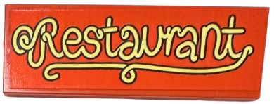 Tile 2 x 6 with Bright Light Yellow 'Restaurant' Noodle Pattern (Sticker) - Set 42655