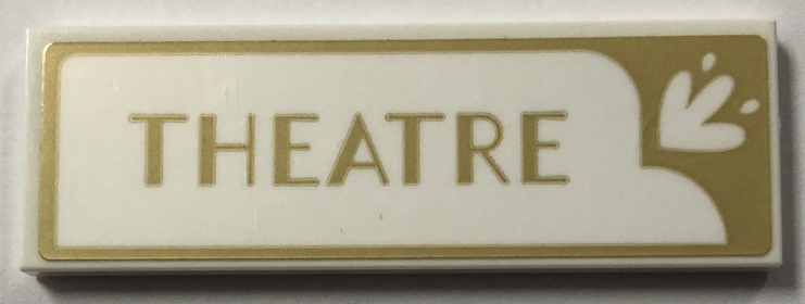 Tile 2 x 6 with Gold 'THEATRE' Pattern (Sticker) - Set 41714