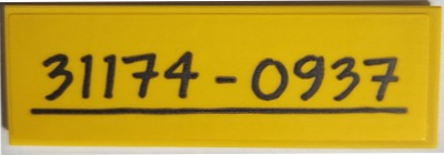 Tile 2 x 6 with Black Underlined '31174-0937' Pattern (Sticker) - Set 31174