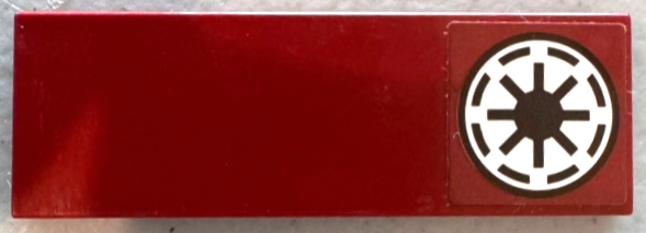 Tile 2 x 6 with Black and White SW Galactic Republic Logo Pattern (Sticker) - Set 75342