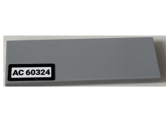 Tile 2 x 6 with Black 'AC 60324' Pattern (Sticker) - Set 60324