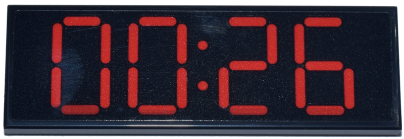 Tile 2 x 6 with Red Digital Clock Numbers '00:26' Pattern (Sticker) - Set 76341