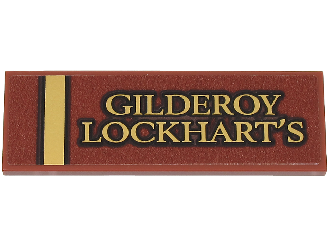 Tile 2 x 6 with Gold 'GILDEROY LOCKHART'S' and Stripe Pattern (Sticker) - Set 76461