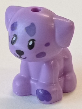 Dog, Friends Style, Puppy, Standing, Small with Black Eyes, Nose and Mouth, Dark Purple Paw and Spots Pattern