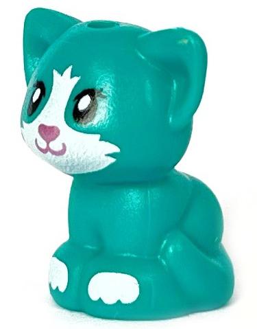 Cat, Friends Style, Baby Kitten, Sitting with Metallic Pink Nose, White Muzzle and Paws Pattern