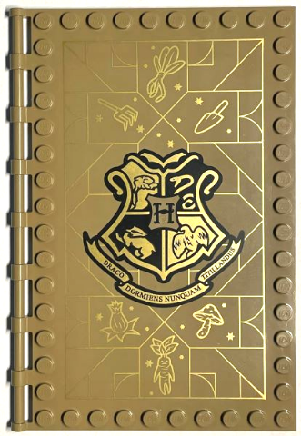 Tile, Modified 10 x 16 with Studs on Edges and Bar Handles with Hogwarts Herbology Class Pattern