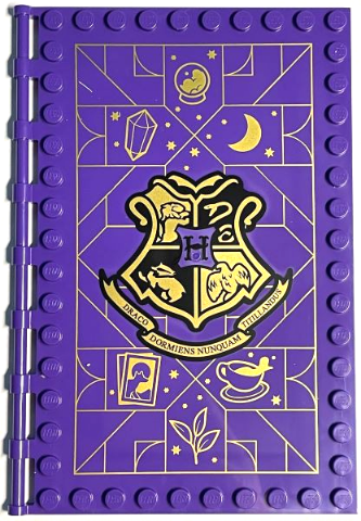 Tile, Modified 10 x 16 with Studs on Edges and Bar Handles with Hogwarts Divination Class Pattern