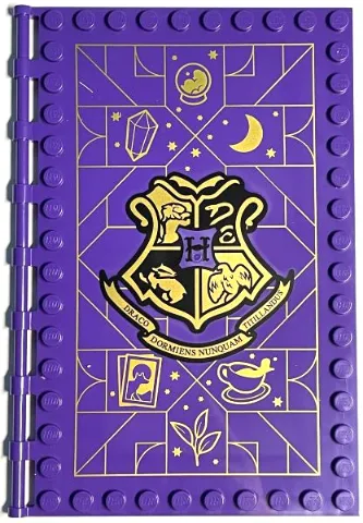 Tile, Modified 10 x 16 with Studs on Edges and Bar Handles with Hogwarts Divination Class Pattern