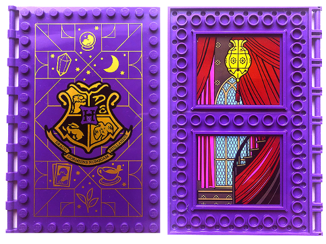 Tile, Modified 10 x 16 with Studs on Edges and Bar Handles with Hogwarts Divination Class, Stain Glass Window, Chandelier, Curtains, and Staircase on Inside Pattern (Stickers) - Set 76396