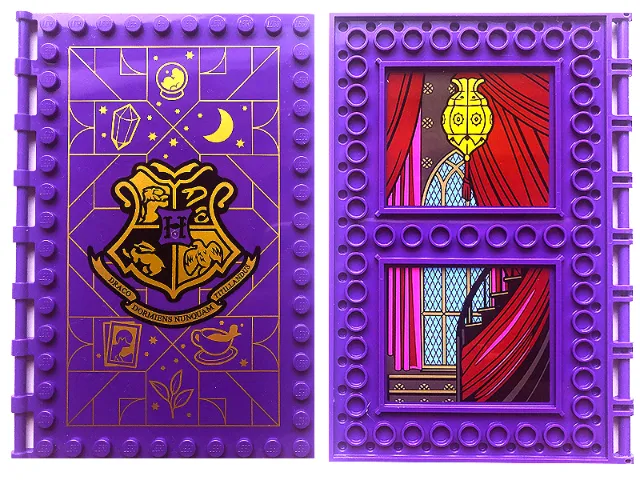 Tile, Modified 10 x 16 with Studs on Edges and Bar Handles with Hogwarts Divination Class, Stain Glass Window, Chandelier, Curtains, and Staircase on Inside Pattern (Stickers) - Set 76396