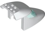 Aircraft Fuselage Forward Top Curved 6 x 10 x 4 with 2 Window Panes with Molded Trans-Light Blue Glass Pattern