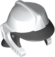 Minifigure, Headgear Fire Helmet with Molded Black Visor and Neck Protection Pattern