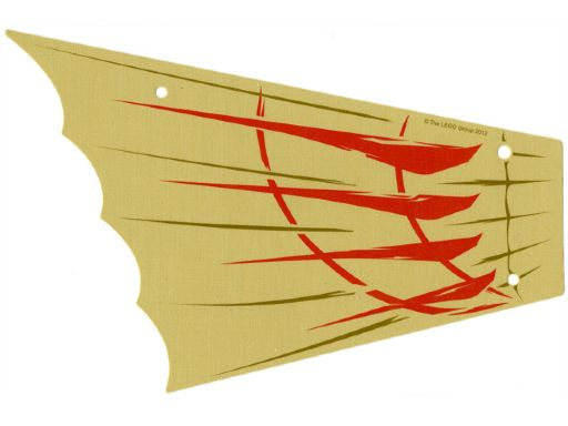 Cloth Sail 28 x 18 Right with Red and Dark Tan Pattern