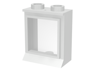 Window 1 x 2 x 2 with Extended Lip, with Glass, Hole in Top